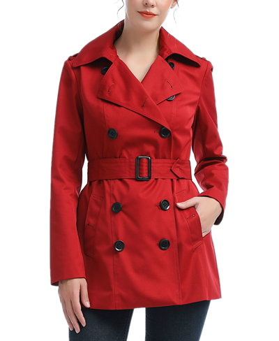 Kimi & Kai Women's Noa Water-resistant Shell Trench Coat In Red