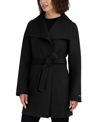 Tahari Women's Doubled-faced Wool Blend Wrap Coat In Black