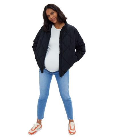 Ingrid & Isabel Women's Maternity Grow With You Puffer Jacket In Black