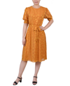 NY COLLECTION WOMEN'S ELBOW SLEEVE SWISS DOT DRESS