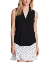 Court & Rowe Collared Button Front Sleeveless Shirt In Rich Black