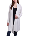 NY COLLECTION WOMEN'S LONG SLEEVE KNIT CARDIGAN WITH CHIFFON BACK