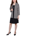 Ny Collection Plus Size Dress Set, 2 Piece In Doeskin Black/black