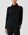 Eileen Fisher Lightweight Knit Turtleneck Top In Black