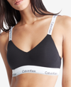 Calvin Klein Fuller Bust Modern Cotton Lightly Lined Bralette In Black In Black