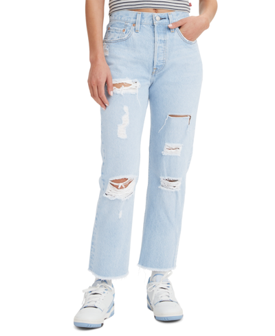 Levi's 501 Cropped Straight-leg Jeans In Edge Of Time