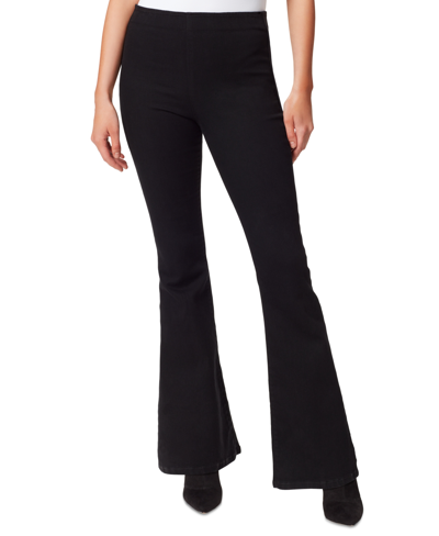 Jessica Simpson Trendy Plus Size Pull-on Long Flare Jeans In Black