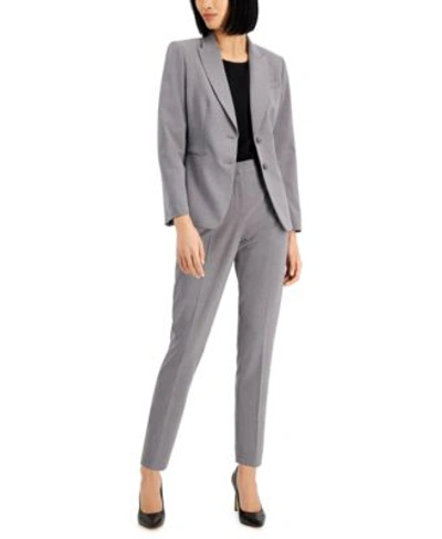 Tahari Asl Notched Two Button Blazer Shannon Suit Pants In Black