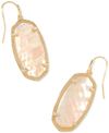 Kendra Scott 14k Gold Plated Elle Drop Earrings In Golden Abalone