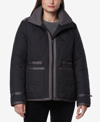 Andrew Marc Devoe Lava Quilted Midweight Coat In Black