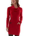 Bcx Juniors Womens Ribbed Mini Sweaterdress In Red