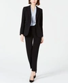 Bar Iii Womens One Button Jacket Straight Leg Pants Blouse Created For Macys In Black