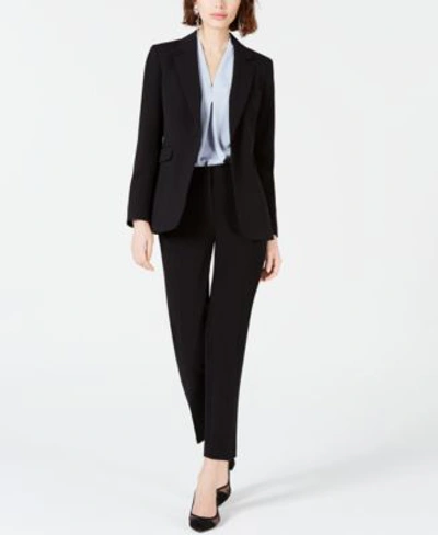 Bar Iii One Button Jacket Straight Leg Pants Blouse Created For Macys In Black