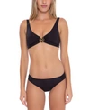 Trina Turk Women's Atlas Shirred Hipster Bikini Bottoms Women's Swimsuit In Orchid