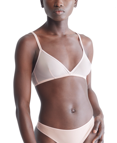 Calvin Klein Women's Sheer Marquisette Unlined Triangle Bra Qf7022 In Subdued