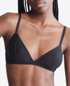 Calvin Klein Women's Sheer Marquisette Unlined Triangle Bra Qf7022 In Black