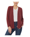 Jones New York Womens Open Front Ribbed Kimono In Bordeaux