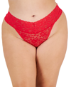 INC INTERNATIONAL CONCEPTS PLUS SIZE LACE THONG UNDERWEAR LINGERIE, CREATED FOR MACY'S