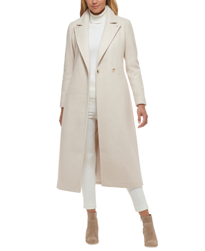 Calvin Klein Women's Belted Wrap Coat In Ivory Melange