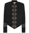 SAINT LAURENT Embellished suede jacket