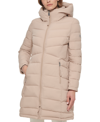CALVIN KLEIN WOMEN'S HOODED STRETCH PUFFER COAT, CREATED FOR MACY'S