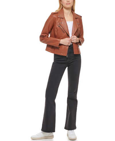 Levi's Classic Faux Leather Asymmetrical Moto Jacket In Camel