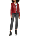 Levi's Women's Classic Faux Leather Asymmetrical Moto Jacket In Deep Red