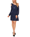 Cece One-shoulder Sequin Top In Classic Navy