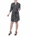 Ny Collection Petites Womens Office Professional Shirtdress In Ivory Flower