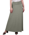 Ny Collection Petite Maxi With Front Faux Belt With Ring Detail A-line Skirt In Oil Green
