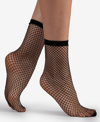 Lechery Women's European Made Fishnet 2 Pairs Of Socks In Black