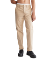 Calvin Klein Mens Wrinkle Resistant Stretch Chino Pants In White Pepper