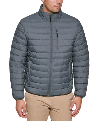 Club Room Men's Quilted Packable Puffer Jacket, Created For Macy's In Heather Charcoal