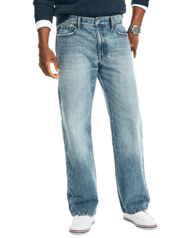 Nautica Men's Authentic Loose-fit Rigid Denim 5-pocket Jeans In Basalt Lake