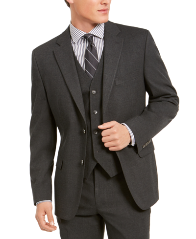 Alfani Men's Classic-fit Stretch Solid Suit Jacket, Created For Macy's In Charcoal