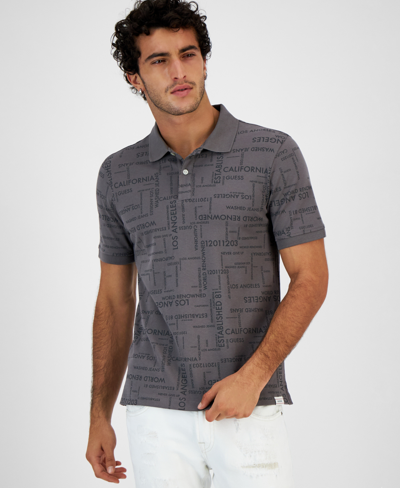 Guess Men's Logo Taped Tipped Collar Polo Shirt In Pure White