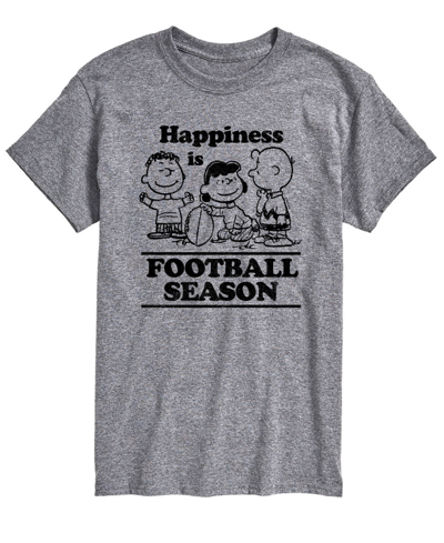 Airwaves Men's Short Sleeve Peanuts Football Season T-shirt In Gray