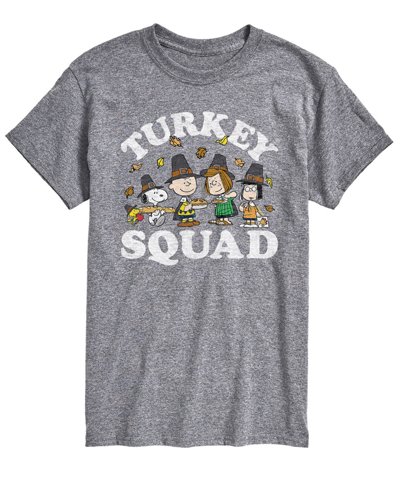 Airwaves Men's Short Sleeve Peanuts Turkey Squad T-shirt In Gray