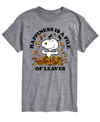 Airwaves Men's Short Sleeve Peanuts Thankful Grateful Blessed T-shirt In Gray