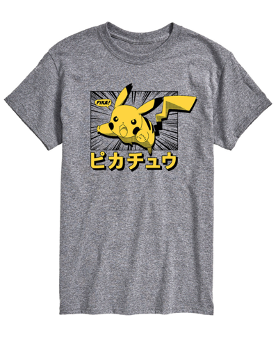 Airwaves Men's Pokemon Kanji Pika Graphic T-shirt In Gray