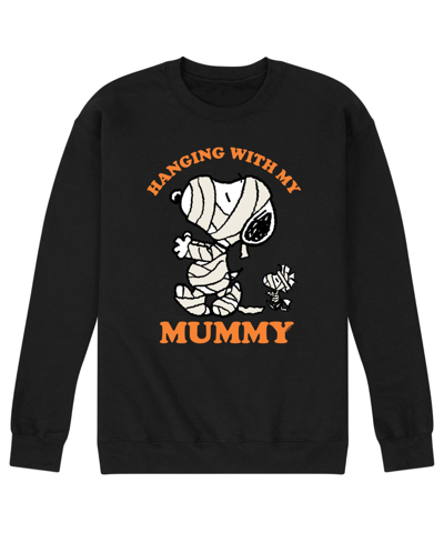 Airwaves Men's Peanuts Hanging With Mummy Fleece T-shirt In Black