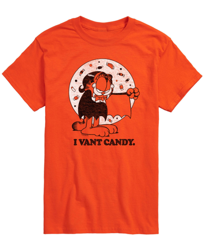 Airwaves Men's Garfield I Vant Candy T-shirt In Orange