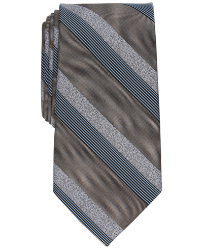 Perry Ellis Men's Hays Stripe Tie In Taupe