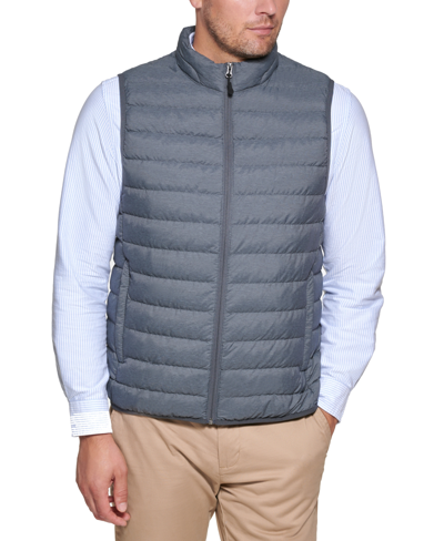 Club Room Men's Quilted Packable Puffer Vest, Created For Macy's In Heather Char