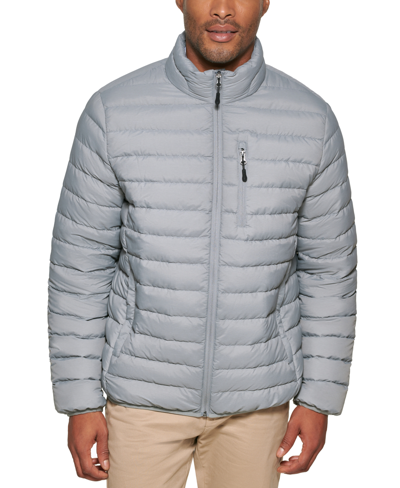 Club Room Men's Quilted Packable Puffer Jacket, Created For Macy's In Heather Grey