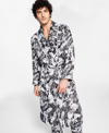 Inc International Concepts Mens Satin Pajamas Robe Set Created For Macys In Palm Print
