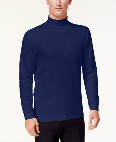 Club Room Men's Solid Turtleneck Shirt, Created For Macy's In Navy
