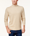 Club Room Men's Solid Turtleneck Shirt, Created For Macy's In Toast Heather