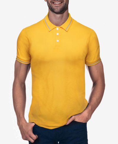 X-ray Men's Basic Short Sleeve Rib Polo Shirt In Golden-tone Apricot