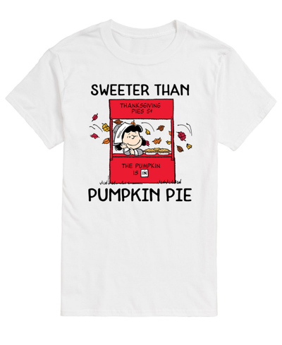 Airwaves Men's Short Sleeve Peanuts Sweeter Than Pumpkin Pie T-shirt In White